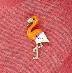 Shop Laura Vita Bijou broche Flamant Rose