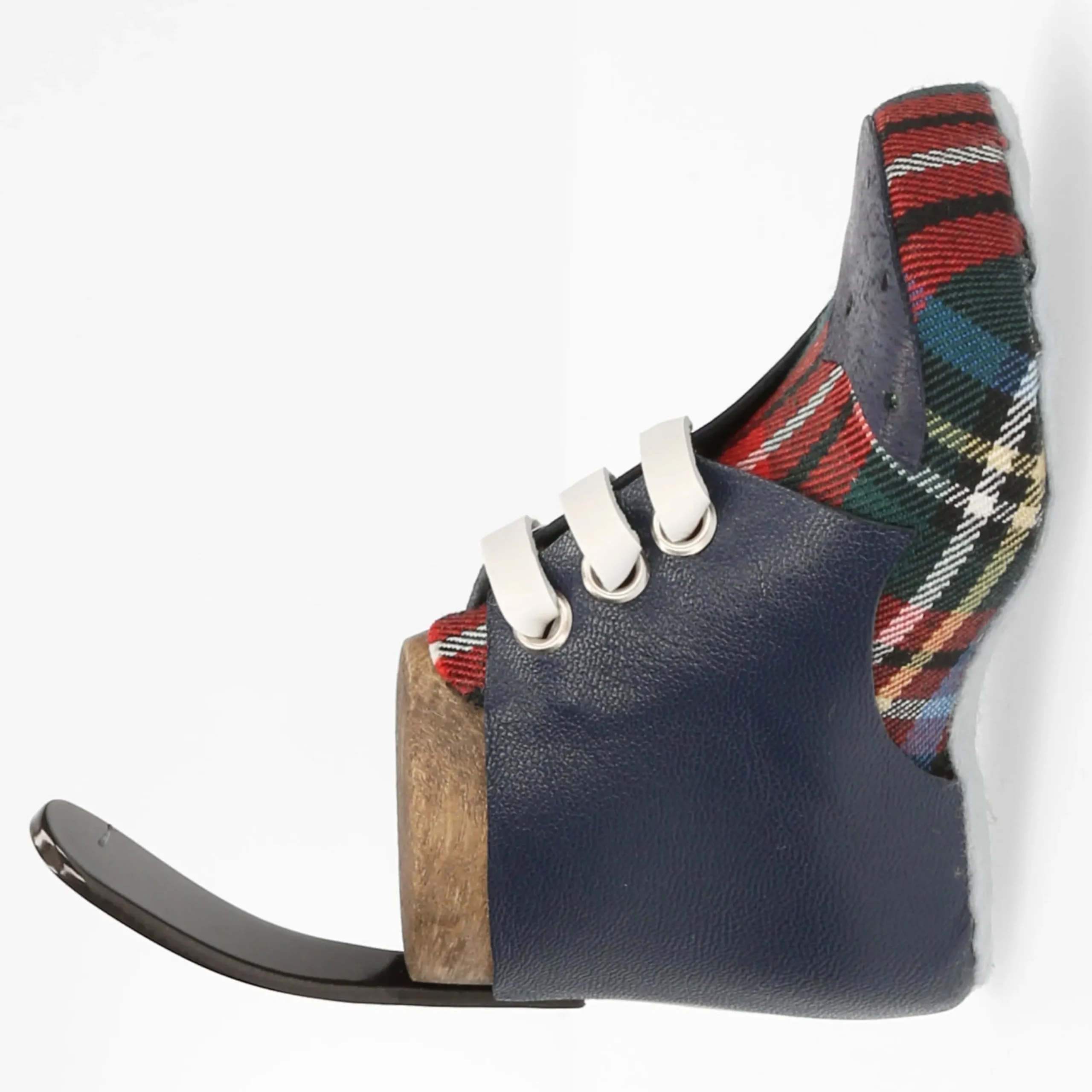 Discount Laura Vita Patère murale pièce unique motif tartan bleu marine